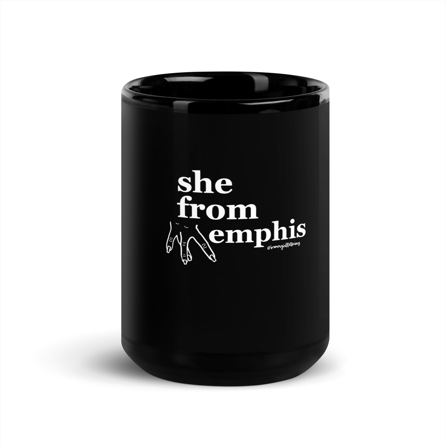 She from Memphis // Black Glossy Mug